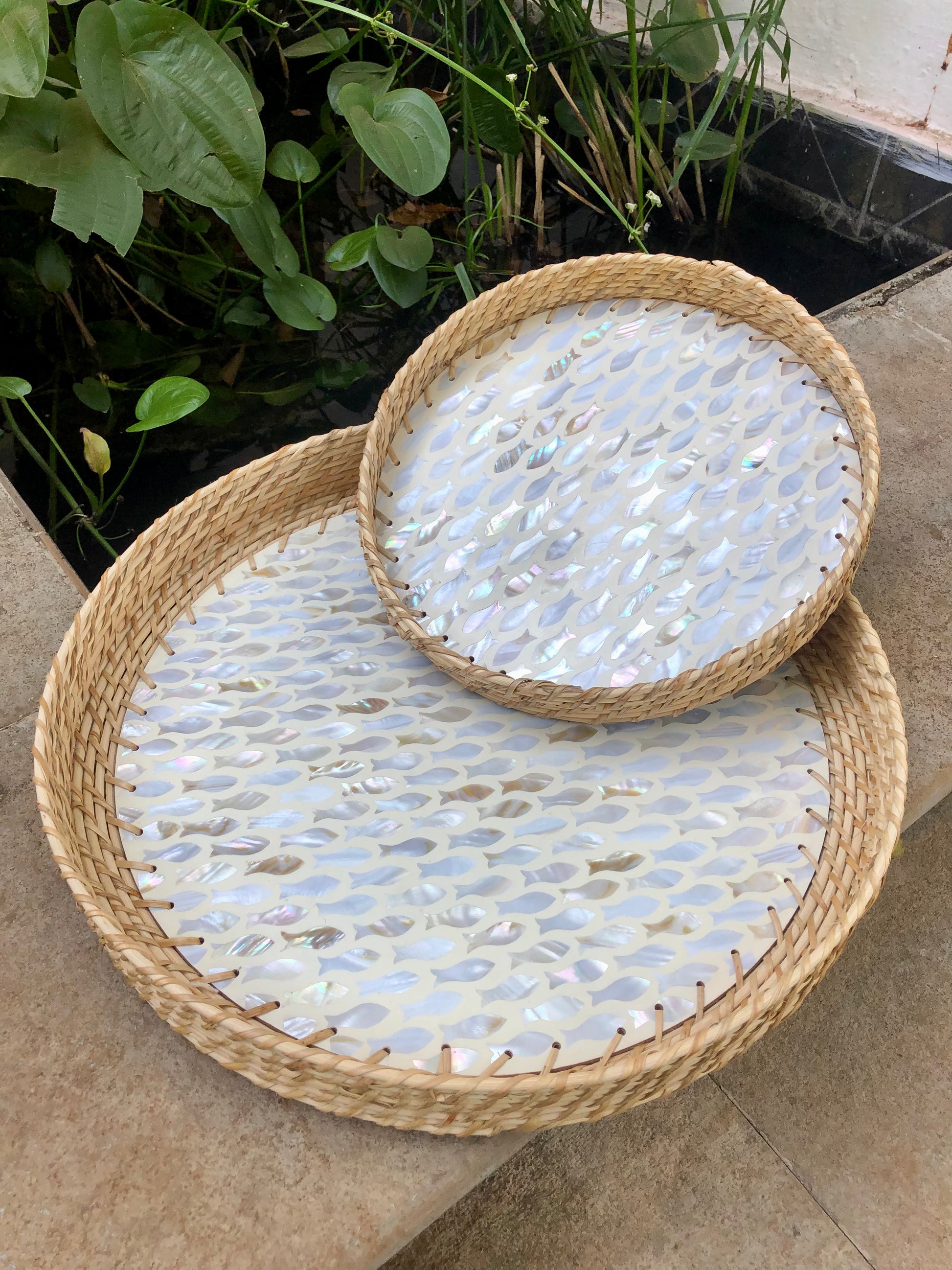 Fish Shell Rattan Tray – Wood and Salt